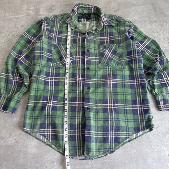 Vintage 70s JCPenny flannel button up shirt 100% cotton mens size medium - Picture 7 of 12
